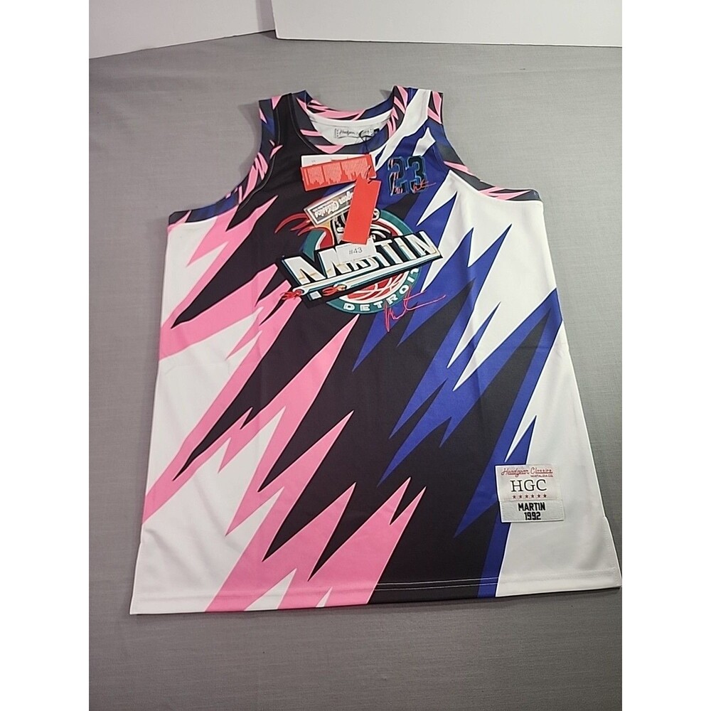 Martin Detroit Pistons Headgear Classics Basketball Jersey Size Medium New
